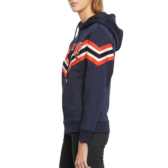 Sandro Hooded Striped Sweatshirt - Picture 2 of 5